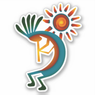 Kokopelli mit Sun Vinyl-Aufkleber Aufkleber