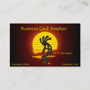 Kokopelli Moon und Stars Sunset Business Card Visitenkarte