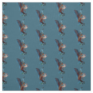 Kokopelli Music Aquamarin Stoff