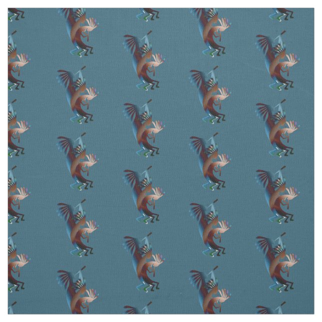 Kokopelli Music Aquamarin Stoff (Muster)