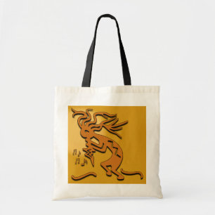 Kokopelli-Musiker-Kunstwerk Tragetasche