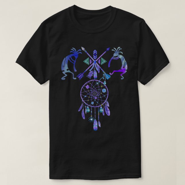Kokopelli Native American Folklore Elements II Spa T-Shirt (Design vorne)