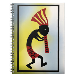 Kokopelli-Notebook in Rot- und Gelbtönen Notizblock