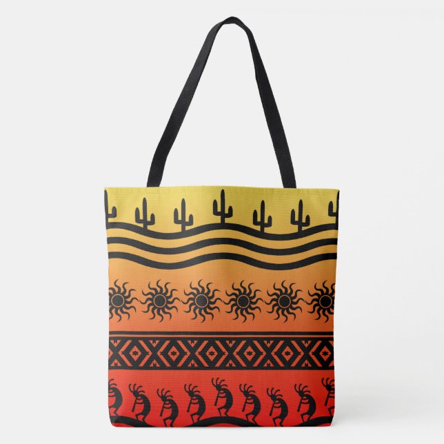 Kokopelli Ombre Sunset Cactus Pattern (Vorderseite)