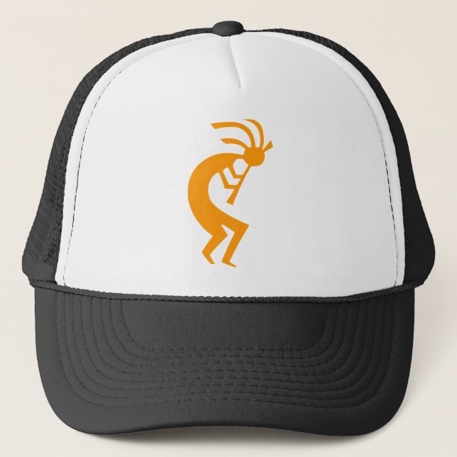 Kokopelli Orange Truckerkappe (Vorderseite)