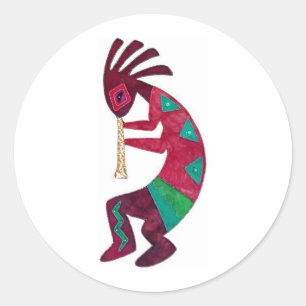 Kokopelli Original Design! Runder Aufkleber