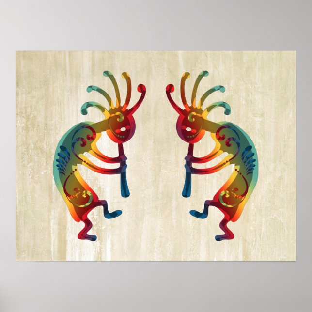 KOKOPELLI Ornamente + Ihre Ideen Poster (Vorne)