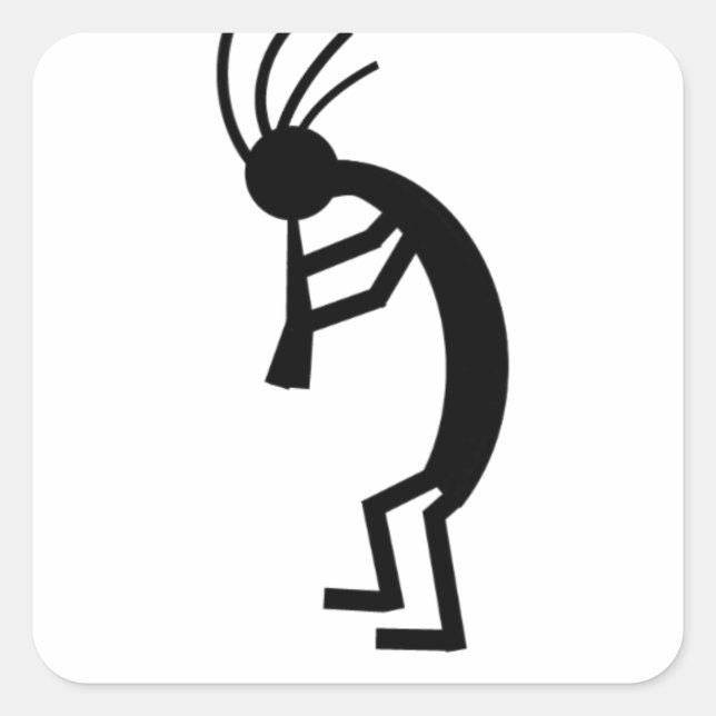Kokopelli Quadratischer Aufkleber (Vorderseite)