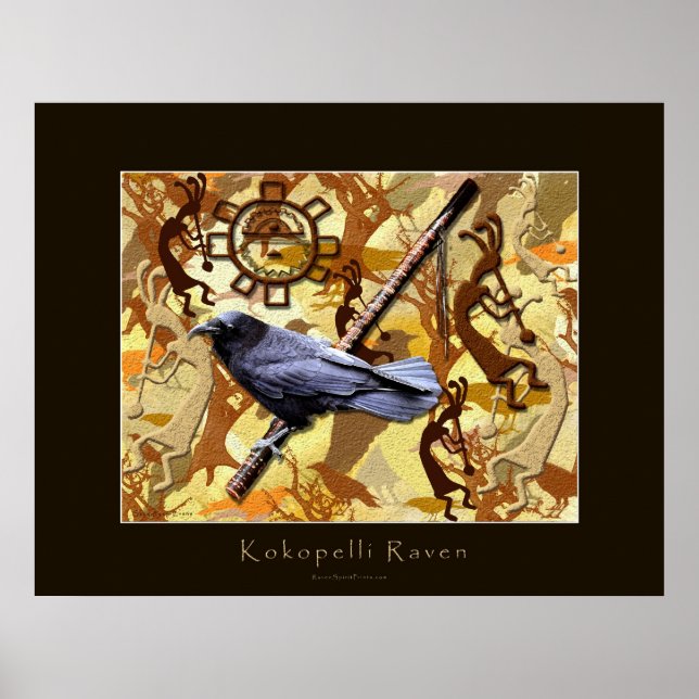KOKOPELLI RAVEN Art Poster (Vorne)