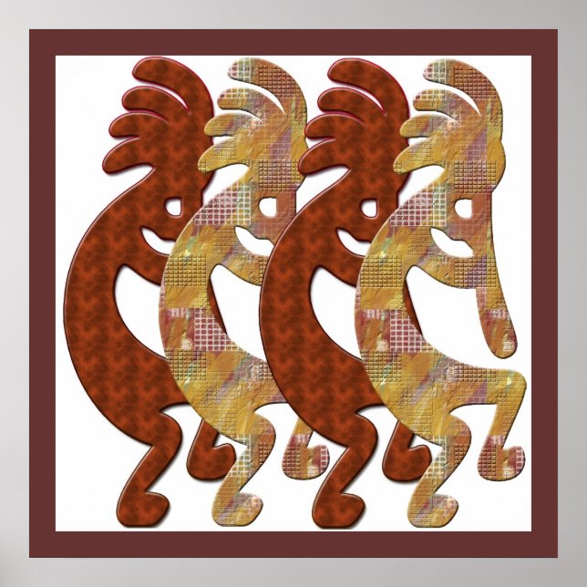 Kokopelli Rock Art März von M.Light Poster (Vorne)
