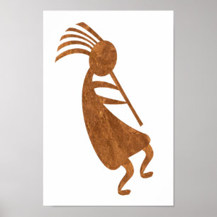 Kokopelli Rost-Farbe Poster