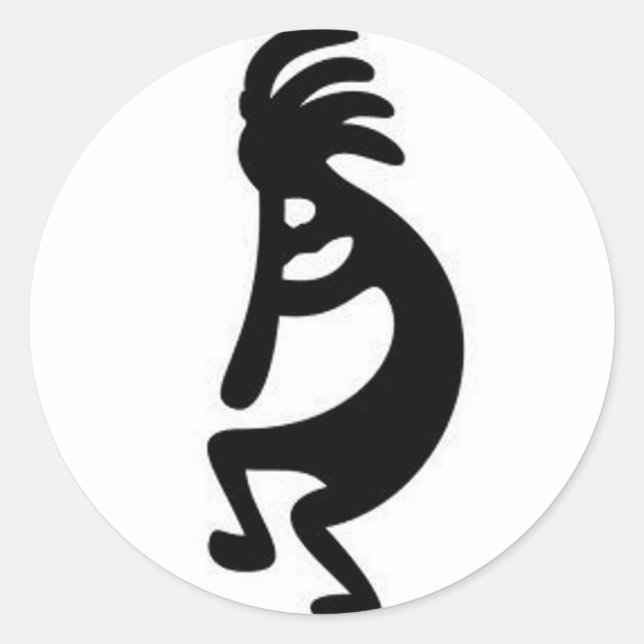 'Kokopelli' Runder Aufkleber (Vorderseite)