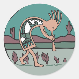 Kokopelli Runder Aufkleber
