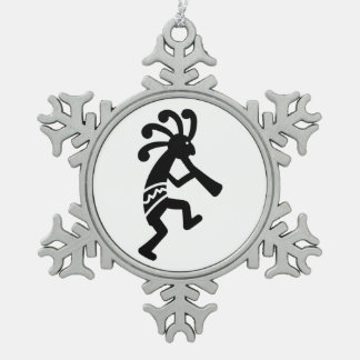 Kokopelli Schneeflocken Zinn-Ornament