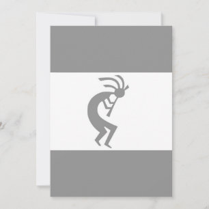 Kokopelli silber weiß1 karte