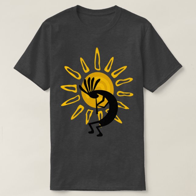 Kokopelli Southwest Gold Sun  T-Shirt (Design vorne)