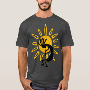 Kokopelli Southwest Gold Sun  T-Shirt