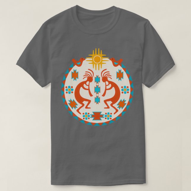 Kokopelli Southwest Indianeramerikaner  T-Shirt (Design vorne)