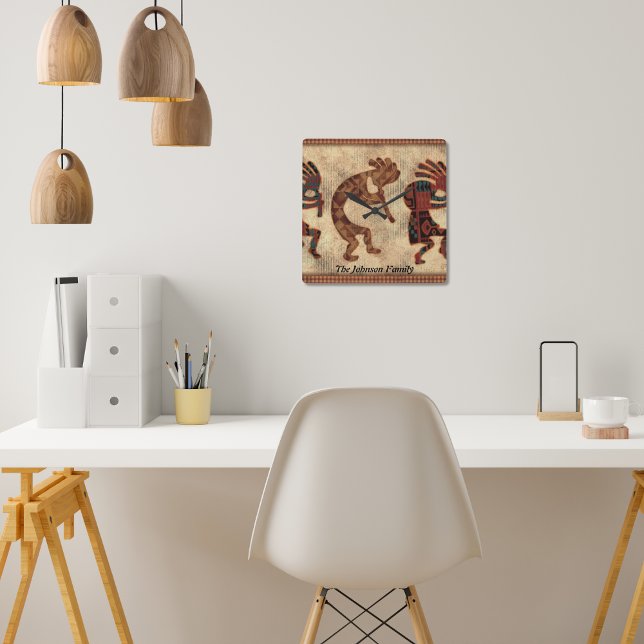 Kokopelli Southwestern Clock Quadratische Wanduhr (Von Creator hochgeladen)