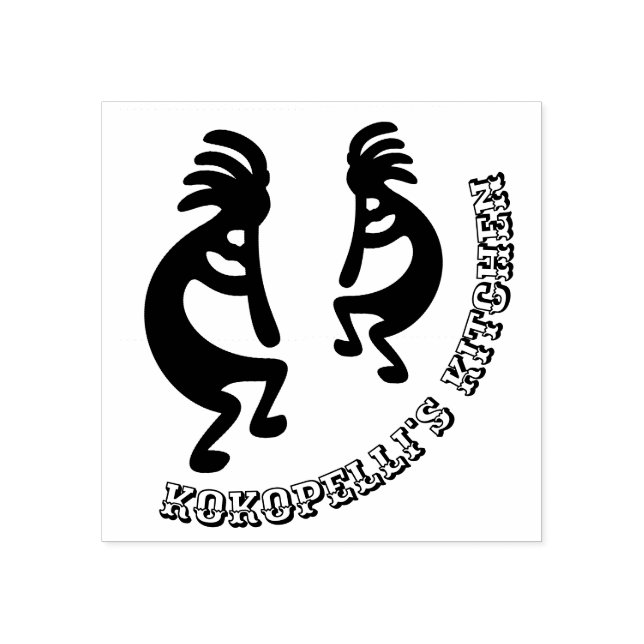 Kokopelli Southwestern Custom Gummistempel (Prägung)