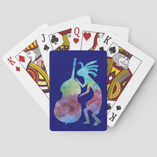 Kokopelli spielt Baß Spielkarten (Rückseite)