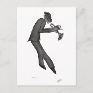 Kokopelli spielt Blues Postkarte