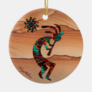 KOKOPELLI SPIELT DEN FLUT KERAMIK ORNAMENT