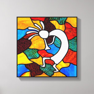 Kokopelli Stached Glass Canvas Print Leinwanddruck