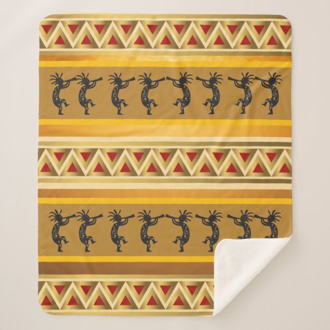 Kokopelli Südwest-Decke Sherpadecke (Vorderseite)