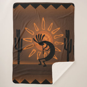 Kokopelli Südwest Rustikale Braunsschäfer Sherpadecke