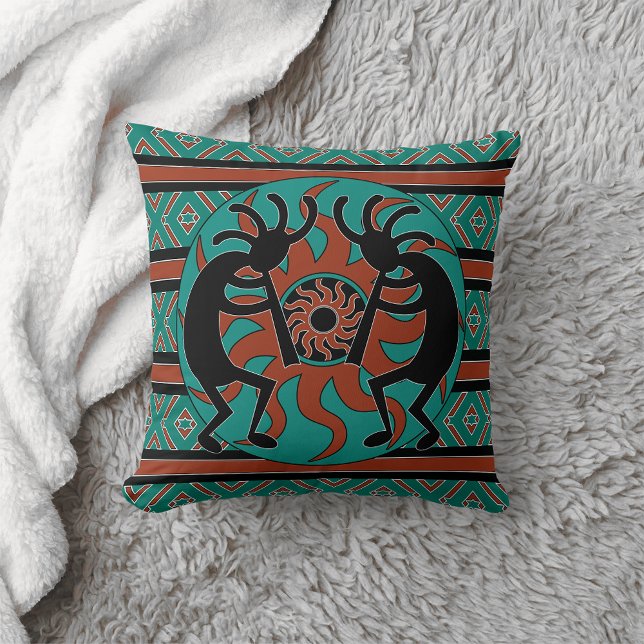 Kokopelli Südwest Türkis Decorative Kissen (Von Creator hochgeladen)