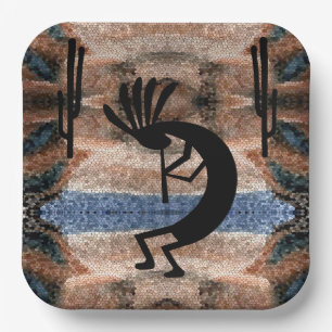 Kokopelli Südwest Wüste Mosaik Pappteller