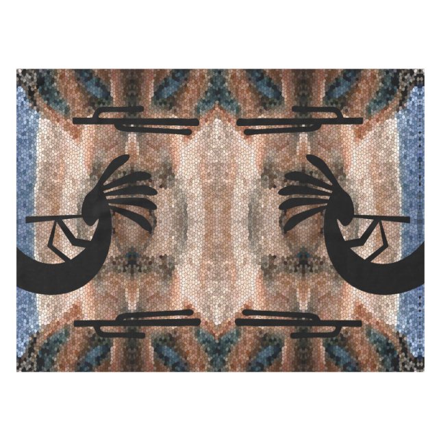 Kokopelli Südwest Wüste Mosaik Tischdecke (Vorderseite (Horizontal))