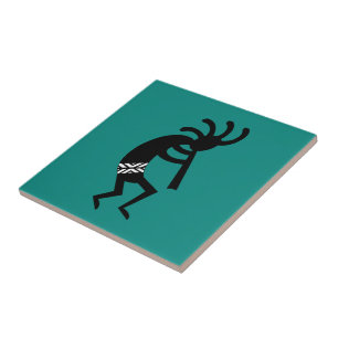 Kokopelli südwestwärts aquamarin und schwarz fliese