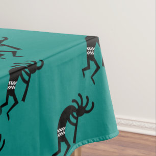 Kokopelli südwestwärts aquamarine und schwarze tischdecke