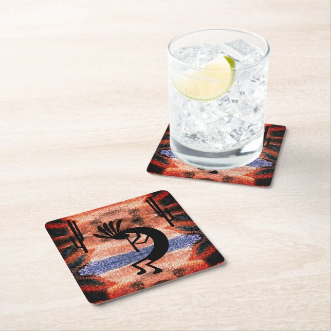 Kokopelli Südwestwüste Landschaft Rechteckiger Pappuntersetzer (Vor Ort)