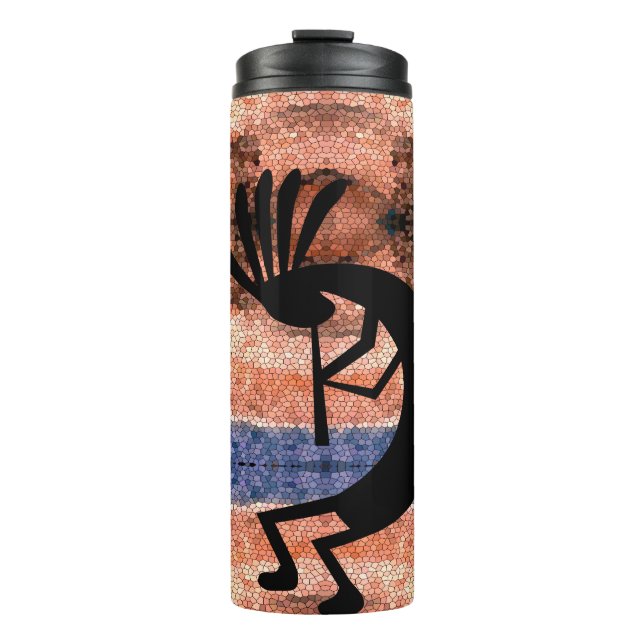 Kokopelli Südwestwüste Landschaft Thermosbecher (Vorderseite)