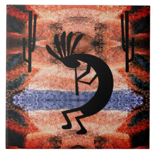 Kokopelli Südwestwüste Mosaic Sunset 6" Fliese