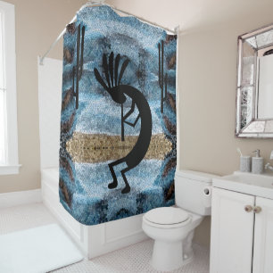Kokopelli Südwestwüste Mosaik 2 Duschvorhang
