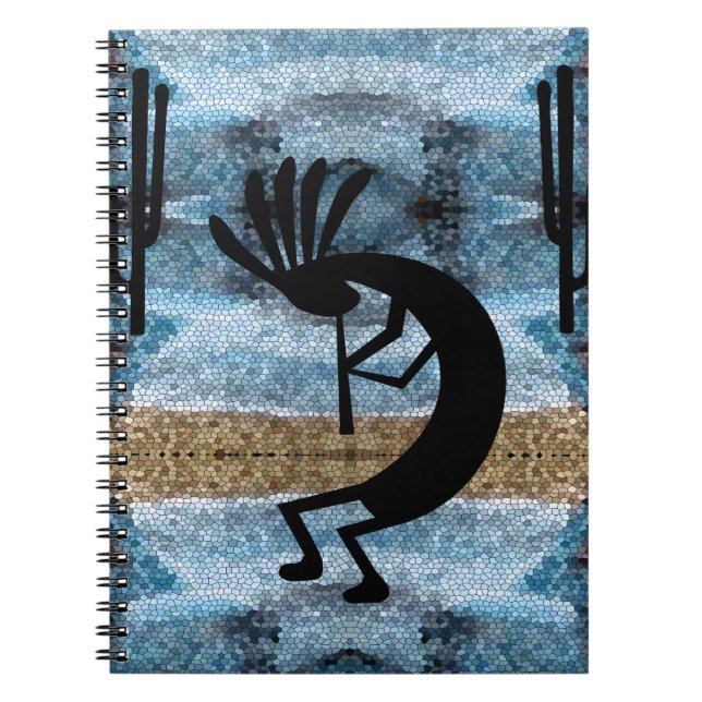 Kokopelli Südwestwüste Mosaik 2 Notizblock (Vorderseite)