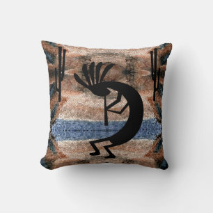 Kokopelli Südwestwüste Mosaik sq Kissen