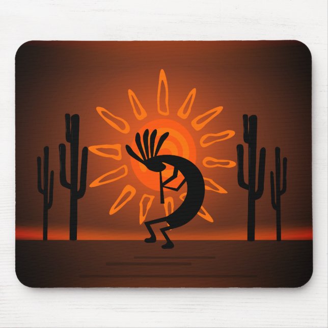 Kokopelli Sun Bronzed Sunset Mousepad (Vorne)