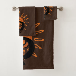 Kokopelli Sun Südwest Rustikales Braun-Handtuch-S Badhandtuch Set
