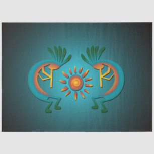 Kokopelli Sun Südwest Türkis Decoupage 2 Seidenpapier