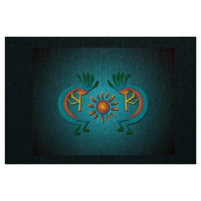 Kokopelli Sun Südwest Türkis Stoff (Fat Quarter (45,7 x 55,9 cm))