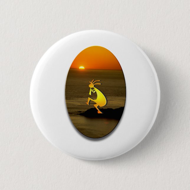 Kokopelli Sunset #2 Button (Vorderseite)