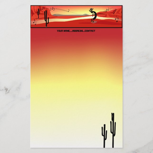 Kokopelli Sunset Stationery Briefpapier (Vorderseite)