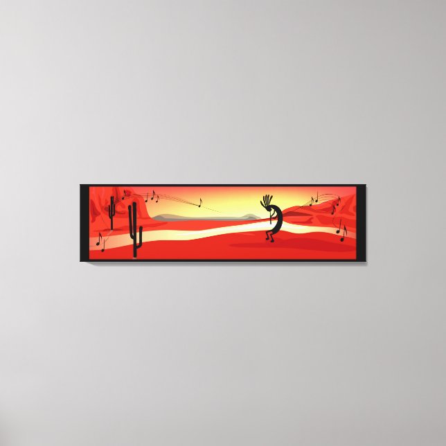 Kokopelli Sunset Wüste Landschaft Canvas Print Leinwanddruck (Vorderseite)