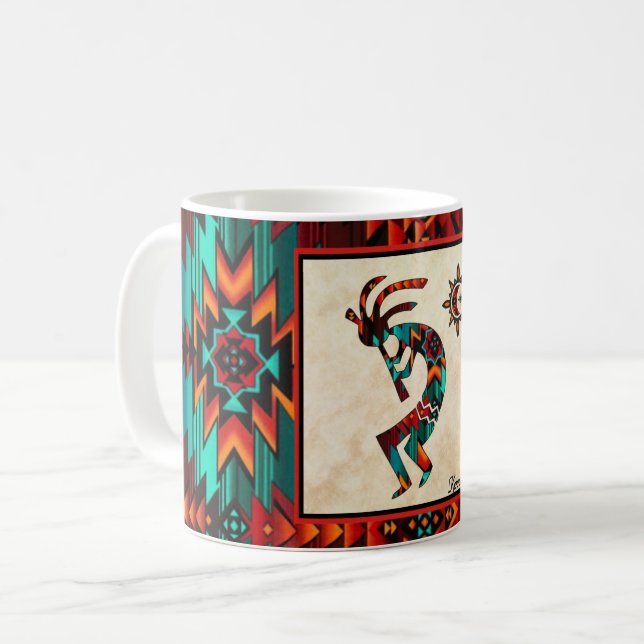 Kokopelli-Tasse Kaffeetasse (Vorderseite Links)
