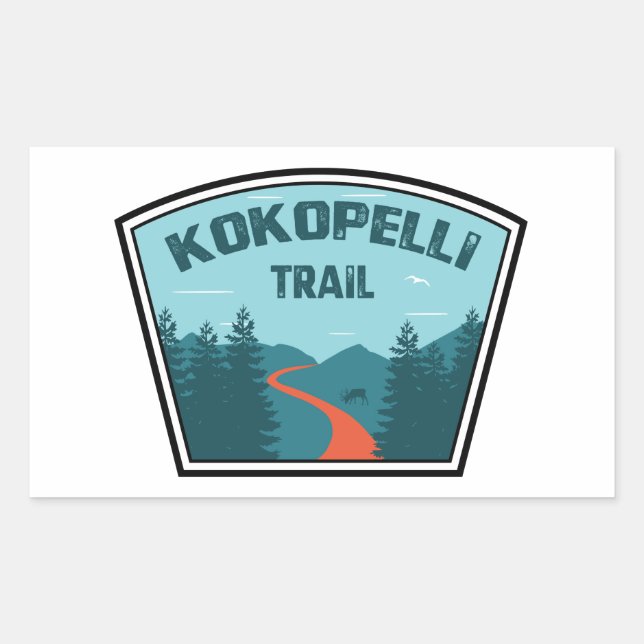 Kokopelli Trail Rechteckiger Aufkleber (Vorderseite)